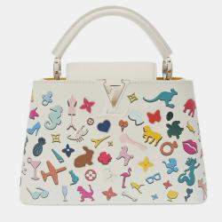 Louis Vuitton White Leather Capucines BB Handbag 