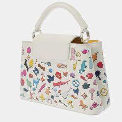 Louis Vuitton White Leather Capucines BB Handbag 