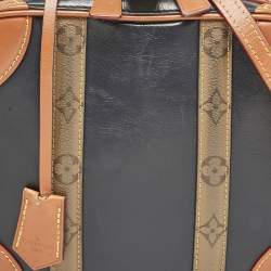 Louis Vuitton Navy Blue/Caramel Reverse Monogram Canvas and Leather Valisette PM Bag