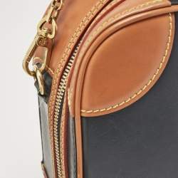 Louis Vuitton Navy Blue/Caramel Reverse Monogram Canvas and Leather Valisette PM Bag