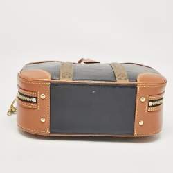 Louis Vuitton Navy Blue/Caramel Reverse Monogram Canvas and Leather Valisette PM Bag