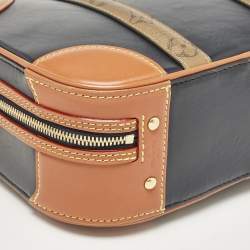 Louis Vuitton Navy Blue/Caramel Reverse Monogram Canvas and Leather Valisette PM Bag