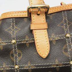 Pre Owned Louis Vuitton Brown Monogram Canvas Rivet Shoulder Bag