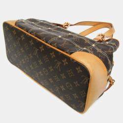 Pre Owned Louis Vuitton Brown Monogram Canvas Rivet Shoulder Bag