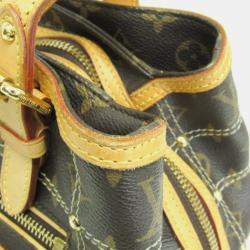 Pre Owned Louis Vuitton Brown Monogram Canvas Rivet Shoulder Bag