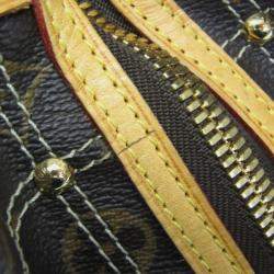 Pre Owned Louis Vuitton Brown Monogram Canvas Rivet Shoulder Bag