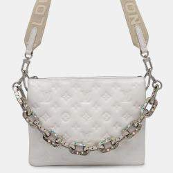 Louis Vuitton White Lambskin Coussin PM Bag