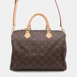  Louis Vuitton Brown Monogram Speedy Bandouliere 30 Bag