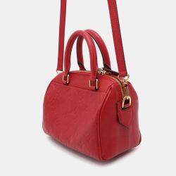 Louis Vuitton Red Monogram Empreinte Leather Speedy Bandouliere 20 Bag