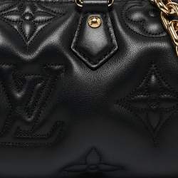 Pre Owned Louis Vuitton Black Monogram Leather Bubblegram Papillon BB Bag