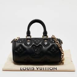 Pre Owned Louis Vuitton Black Monogram Leather Bubblegram Papillon BB Bag