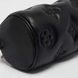 Pre Owned Louis Vuitton Black Monogram Leather Bubblegram Papillon BB Bag