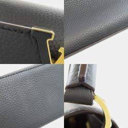 Pre Owned Louis Vuitton Black Leather Capucines BB Handbag