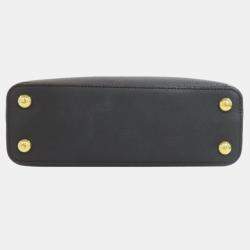 Pre Owned Louis Vuitton Black Leather Capucines BB Handbag