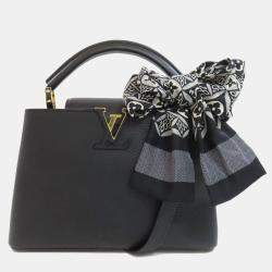 Pre Owned Louis Vuitton Black Leather Capucines BB Handbag