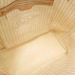 Pre Owned Louis Vuitton White Damier Azur Canvas Neverfull GM Tote Bag