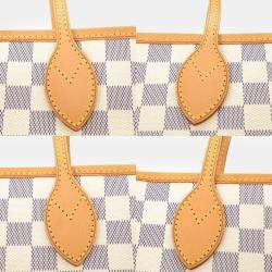 Pre Owned Louis Vuitton White Damier Azur Canvas Neverfull GM Tote Bag