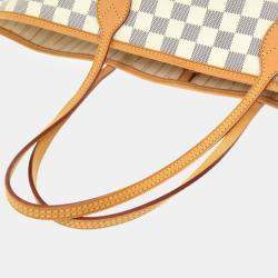 Pre Owned Louis Vuitton White Damier Azur Canvas Neverfull GM Tote Bag