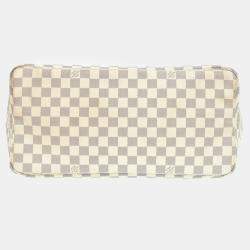Pre Owned Louis Vuitton White Damier Azur Canvas Neverfull GM Tote Bag