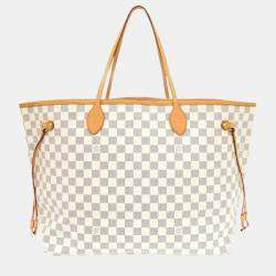 Pre Owned Louis Vuitton White Damier Azur Canvas Neverfull GM Tote Bag