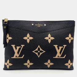 Pre Owned Louis Vuitton Black Leather Empreinte Daily Clutch bag