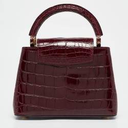 Pre Owned Louis Vuitton Bordeaux Alligator Mini Capucines Bag