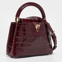 Pre Owned Louis Vuitton Bordeaux Alligator Mini Capucines Bag