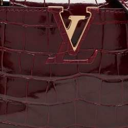 Pre Owned Louis Vuitton Bordeaux Alligator Mini Capucines Bag