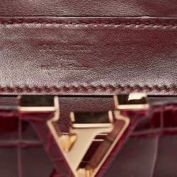 Pre Owned Louis Vuitton Bordeaux Alligator Mini Capucines Bag