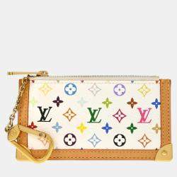 Louis Vuitton White Monogram Multicolor Pochette Cles Small Coin Purse