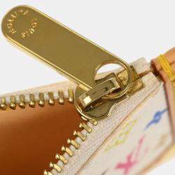 Louis Vuitton White Monogram Multicolor Pochette Cles Small Coin Purse