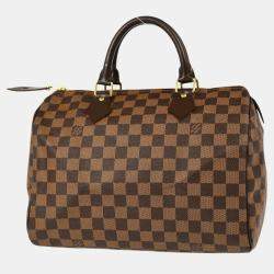 Pre Owned Louis Vuitton Brown Damier Ebene Canvas Speedy 30 Handbag