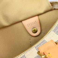 Pre Owned Louis Vuitton White Damier Azur Canvas Speedy 25 Handbag