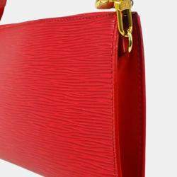 Pre Owned Louis Vuitton Red Epi Pochette Accessoires Shoulder Bag