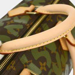 Louis Vuitton Khaki Monogram Graffiti Speedy 30 Handbag