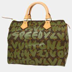 Louis Vuitton Khaki Monogram Graffiti Speedy 30 Handbag