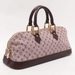 Pre Owned Louis Vuitton Cherry Monogram Mini Lin Canvas Horizontal Alma Bag