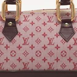 Pre Owned Louis Vuitton Cherry Monogram Mini Lin Canvas Horizontal Alma Bag