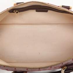 Pre Owned Louis Vuitton Cherry Monogram Mini Lin Canvas Horizontal Alma Bag