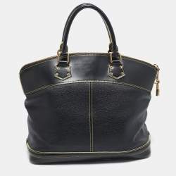 مملوكة مسبقًا Louis Vuitton Black Suhali Leather Lockit MM Bag