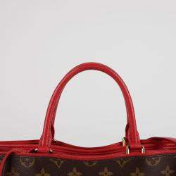 Louis Vuitton Brown/Red Coated Canvas LV Monogram Popincourt MM Handbag