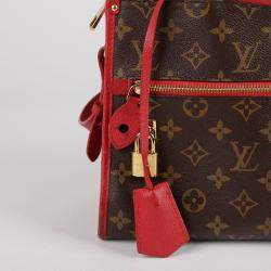 Louis Vuitton Brown/Red Coated Canvas LV Monogram Popincourt MM Handbag