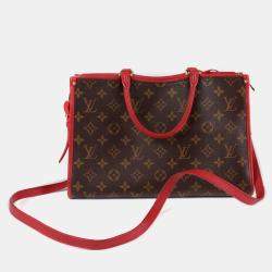 Louis Vuitton Brown/Red Coated Canvas LV Monogram Popincourt MM Handbag