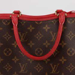 Louis Vuitton Brown/Red Coated Canvas LV Monogram Popincourt MM Handbag