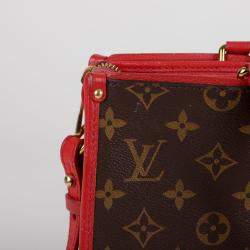 Louis Vuitton Brown/Red Coated Canvas LV Monogram Popincourt MM Handbag