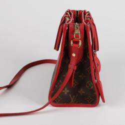 Louis Vuitton Brown/Red Coated Canvas LV Monogram Popincourt MM Handbag