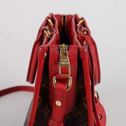 Louis Vuitton Brown/Red Coated Canvas LV Monogram Popincourt MM Handbag