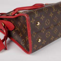 Louis Vuitton Brown/Red Coated Canvas LV Monogram Popincourt MM Handbag