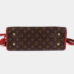 Louis Vuitton Brown/Red Coated Canvas LV Monogram Popincourt MM Handbag