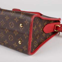 Louis Vuitton Brown/Red Coated Canvas LV Monogram Popincourt MM Handbag